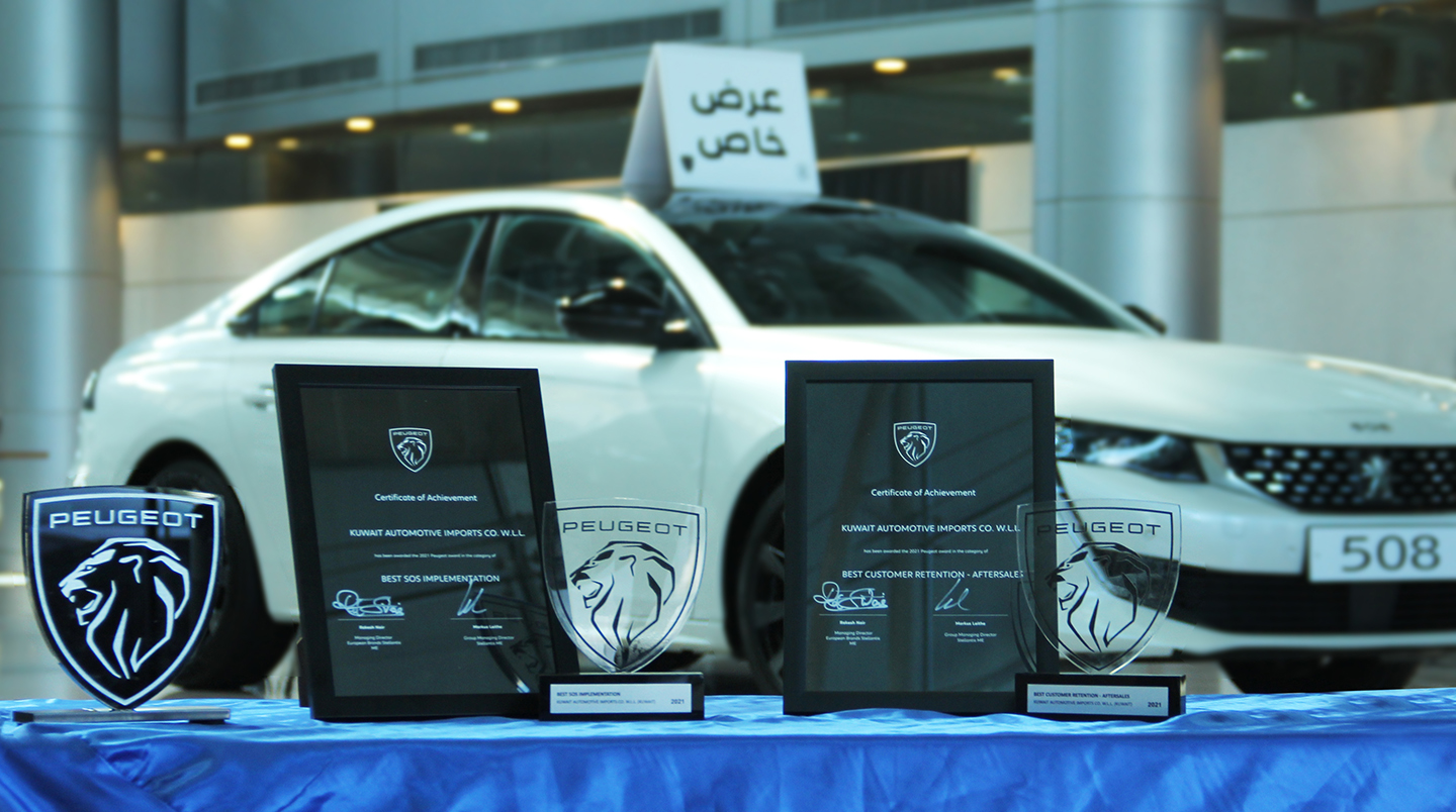 Kuwait Automotive Imports Company has received two impressive Peugeot awards from Stellantis MENA